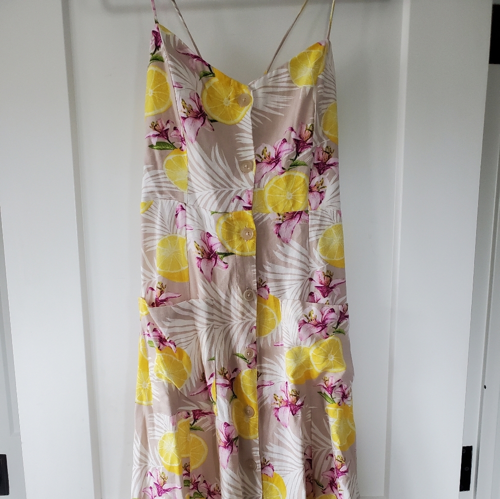 F21 linen printed dress